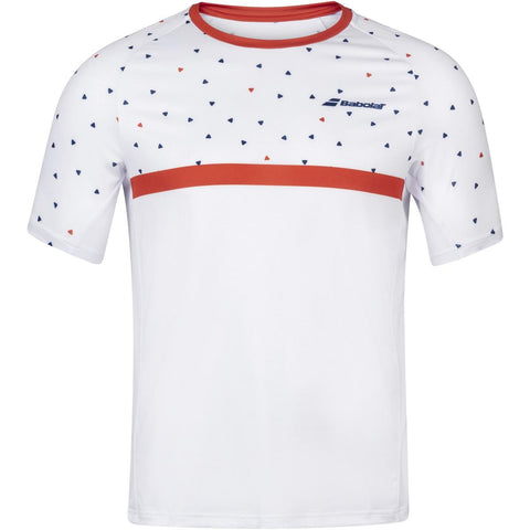 T-Shirt Babolat Compete Crew Neck Tee Men White/Pureed Pumpkin