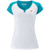 HP T-shirt Babolat Play Cap Sleeve Top Women White/ Caneel Bay